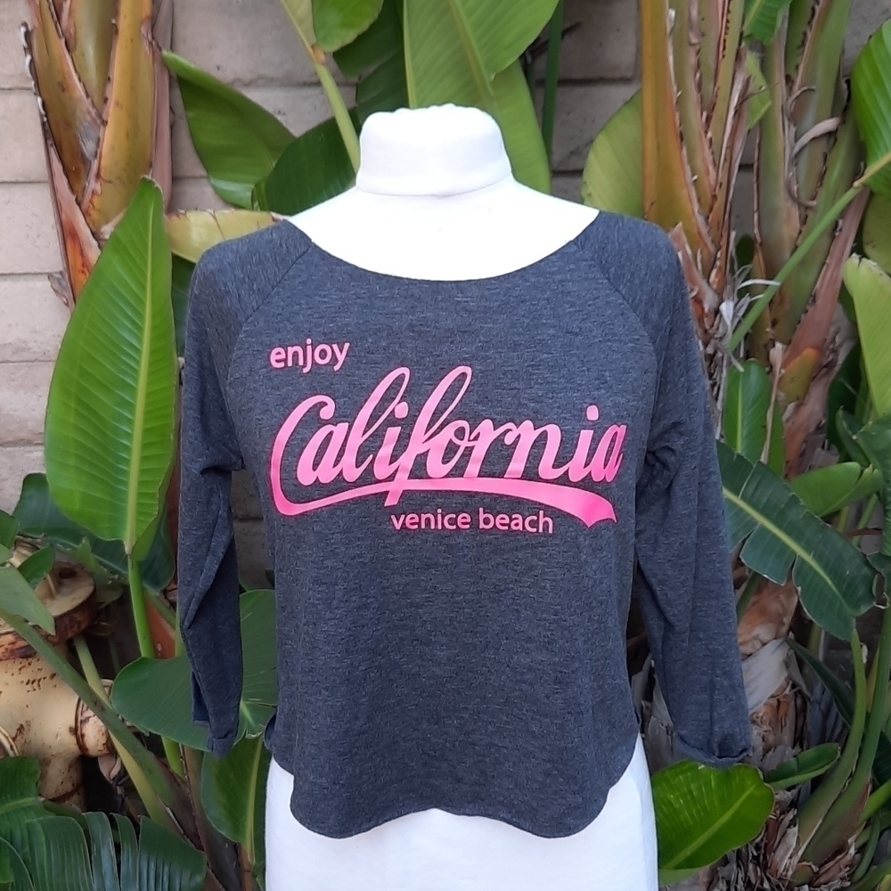 Paww Activewear Enjoy California Venice Beach Cropped Pullover S